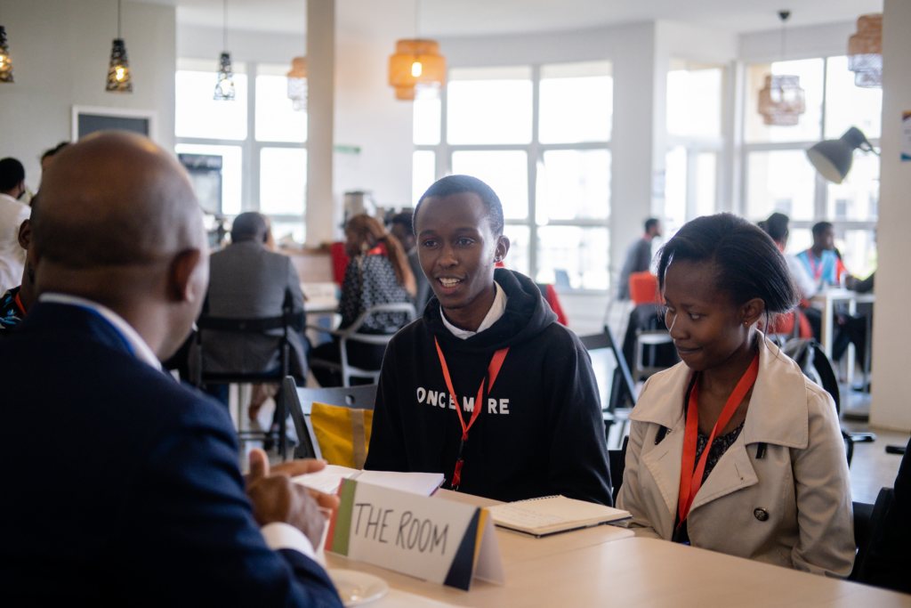 ALX learners in a mock interview with founder of The ROOM Fred Swaniker